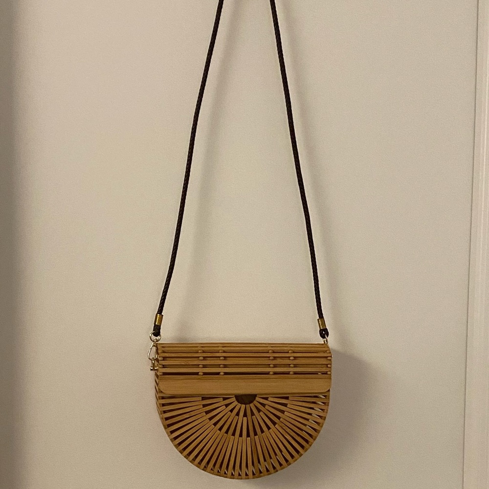 NWOT Bamboo Leather Strap Crossbody Handbag